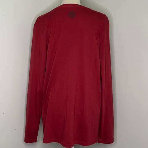 Life is Good BREATHE burgundy red forest w/ moon long sleeve V neck tee size XL - Picture 3 of 6