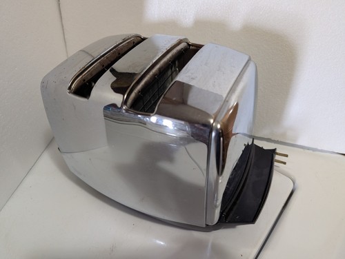 Sunbeam Auto Drop Chrome Toaster 2 Slice 20-3 AG Clean Working 