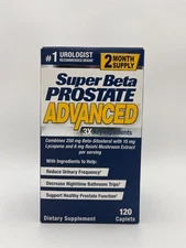 SUPER BETA PROSTATE ADVANCED 120 CAPLETS 2 MONTH SUPPLY SEALED EXP 8/2027 MR 249