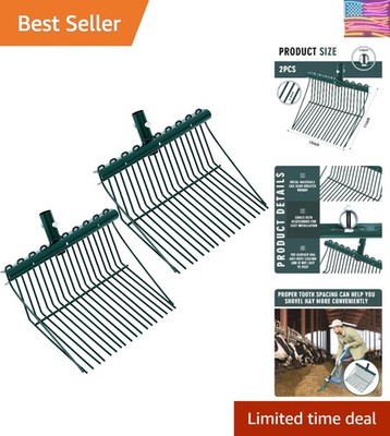 2 Pack Manure Fork Replacement Head Metal Pitchfork Horse Manure Rake Garden ...