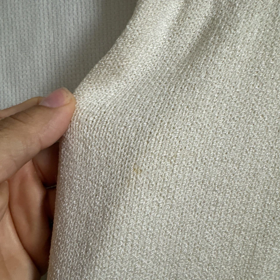 Pantalones Cortos Para Mujer Colección St John 12 Marfil Cintura Alta Pull On Santana Tejido Foto 4 de 4