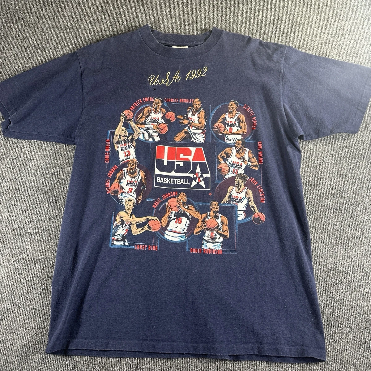 Vintage 1992 Nutmeg USA Basketball Dream Team Caricature T-Shirt
