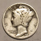 1941 D Mercury Dime, circulated