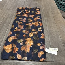 Vintage Runway By Echo Scarf. NWT. Blue With Autumn Fall Leaves. Rectangular