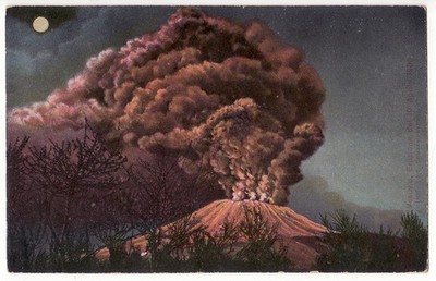 1906 Vesuvius Volcano Eruption Postcard Unused Italy Disaster G. Blumlein Litho