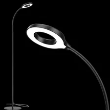 Adjustable Gooseneck Reading Floor Lamp – Dimmable Light for Bedroom/Living Room