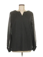 NWT H By Halston Women Black Long Sleeve Blouse M