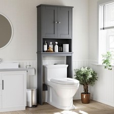 Over the Toilet Storage Cabinet, Bathroom Shelf Organizer with Anti-Tip Device