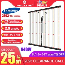 640W Samsung LED Grow Light Bar Full Spectrum Fold Indoor Plant Lamp Veg Flower