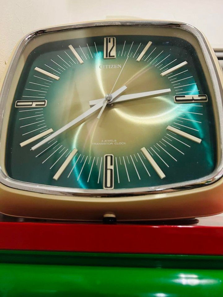 Vintage Citizen Wall Clock Transistor Battery Japan Space Age Mid
