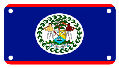 Belize Flag Motorcycle ATV 4'' x 7'' License Plate Patriotic Original Version