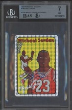 1985 Prism Jewel Stickers #7 Michael Jordan RC HOF BGS BAS 7 w/ 10 STICKER AUTO