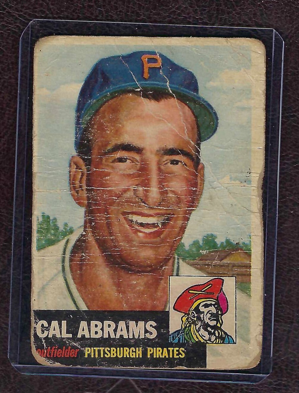 1953 Topps Baseball Card #98 Cal Abrams, Pittsburgh Pirates, Poor