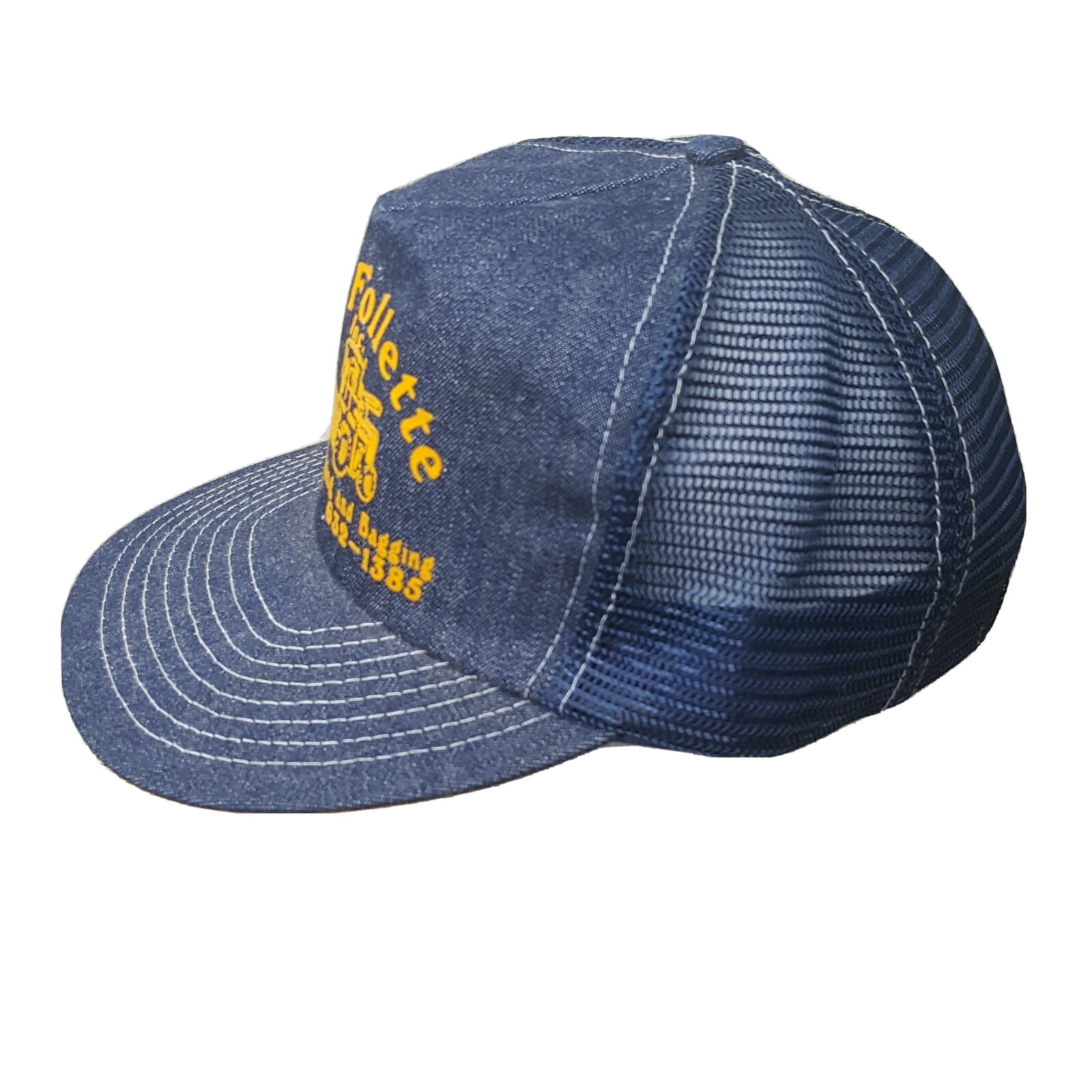 Vtg La Follette Chopping and Bagging Turlock Snap Back Mesh Trucker Hat Cap image 4