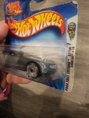 Hot Wheels 2004 First Editions 1:64 Scale Die-Cast Car - Silver Cadillac V16 #057, Collectible Toy Car