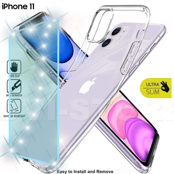 Cover Custodia + Pellicola Vetro Temperato Per iPhone 11 Trasparente Silicone