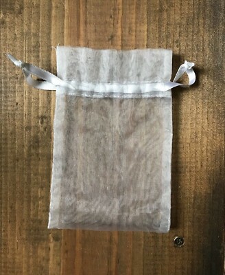 Fabric Gift Bag-White-Ribbon-Drawstring-Party Favor-Wedding Present-DIY-Crafts