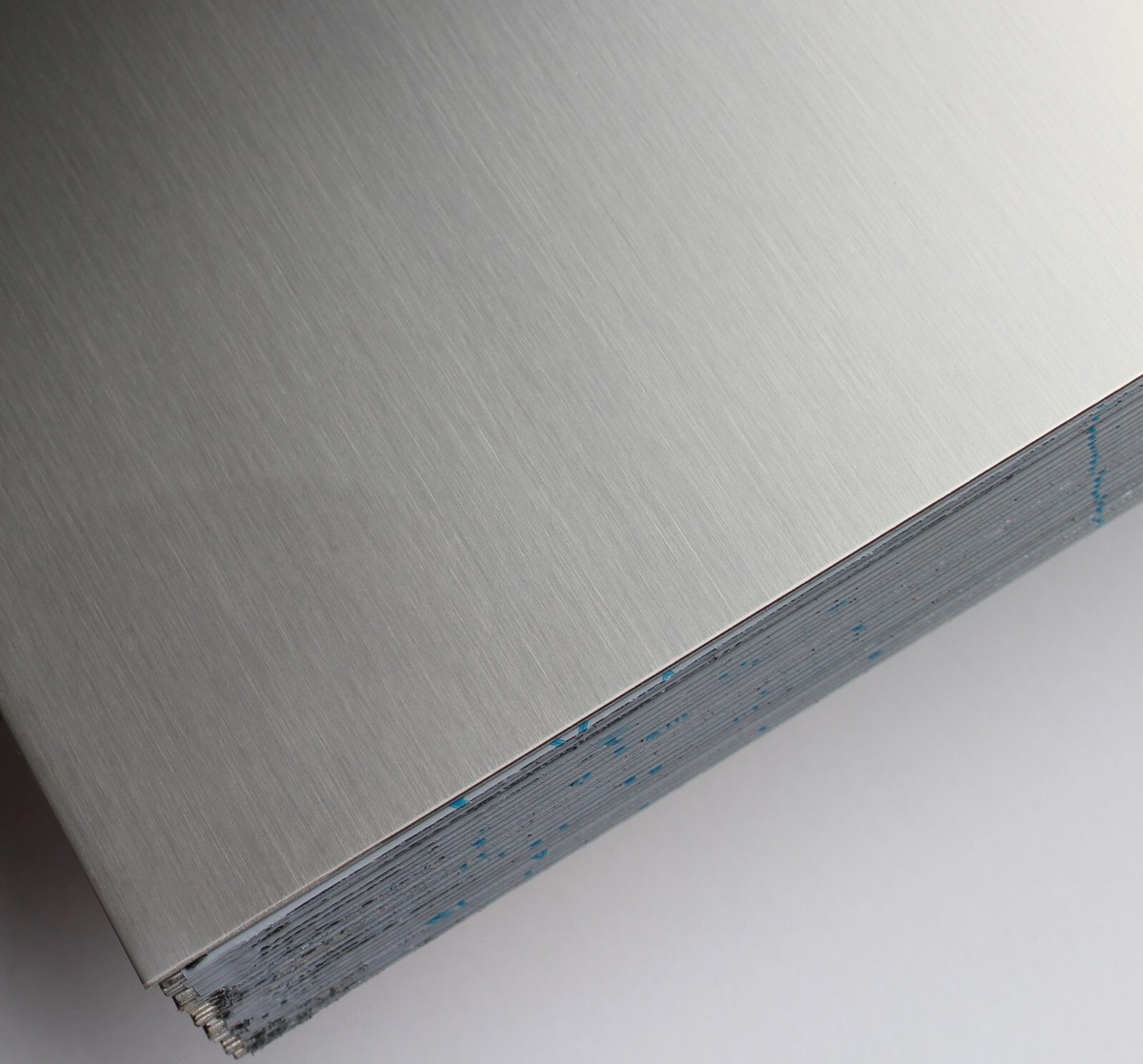 V4A Edelstahlblech gebürstet 1,5mm 1.4404 Zuschnitt Platte eins. Schutzfolie