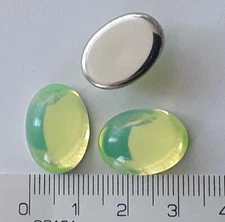URANIUM Yellow Opal flat back Oval cabochon 18*13mm (4pcs)