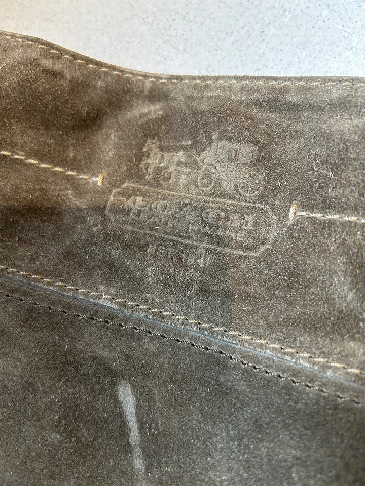 Cartera Hobo Coach XL Editorial Finest Cuero Gamuza Pedernal Zoe Foto 3 de 4