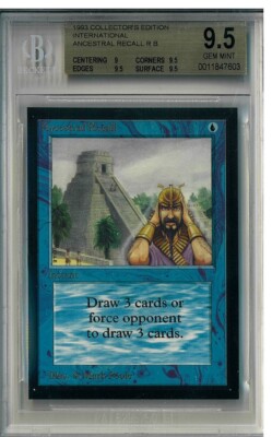 MTG Intl. Collectors' Edition Ancestral Recall BGS 9.5 (9,95 MTG Intl. Collectors' Edition Ancestral Recall BGS 9.5 (9,95