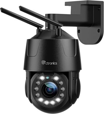 Ctronics 5X Optischer Zoom 4K 8MP Überwachungskamera Aussen WLAN, Kamera Outdoor