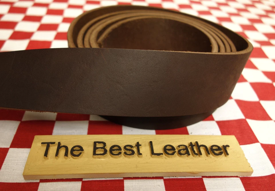 HORWEEN LATIGO 11 oz BROWN ILLINI LEATHER 80"x20mm FOR BELT & STRAP NAT. QLTY - Image 3 of 4