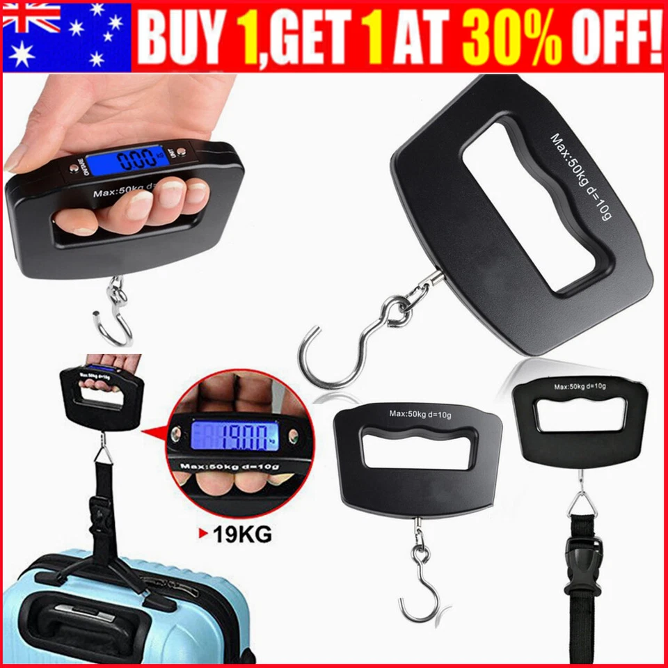 Electronic Digital Luggage Scale 50KG Travel Suitcase Handheld Portable Weighing
