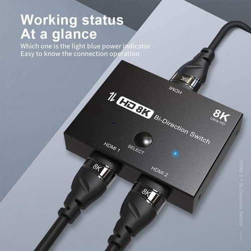 8k HDMI 2.1 Switch Bi-Directional Splitter Converter 1 in 2 Out or 2 in 1 Out - 第 6/10 張圖片