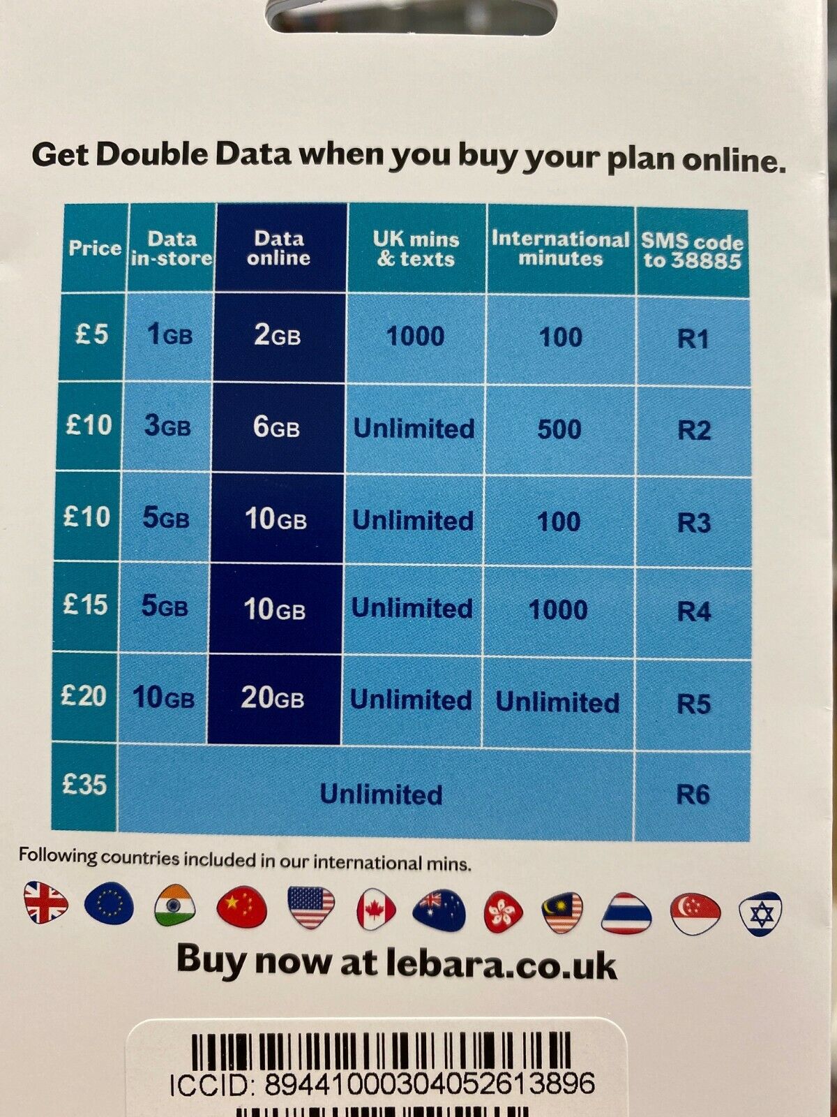 eBay MINS & | TEXTS Unlimited 4G 10GB Card Latest PAYG £10 DATA BUNDLE NEW Sim LEBARA