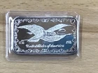1776-1976 Unites States of America Eagle and Flag Silver Art Bar  E9949