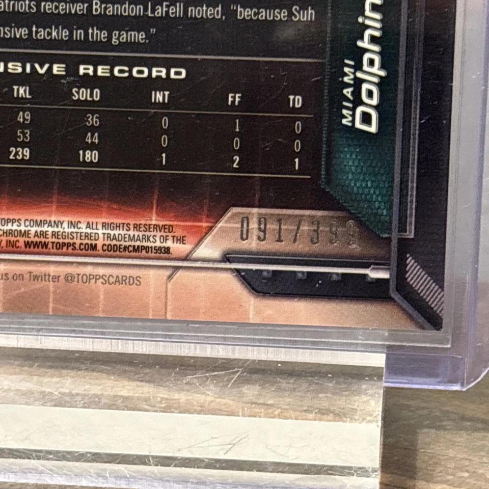 🔥2015 Topps Chrome BCA Pink Refractor /399 Ndamukong Suh #22 MINT CONDITION - Image 3 of 3