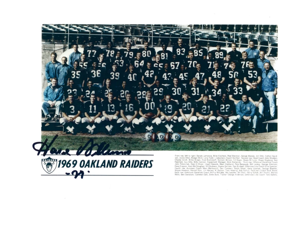 1969 OAKLAND RAIDERS 8X10 TEAM PHOTO LAMONICA BLANDA MADDEN AFL FOOTBALL NFL