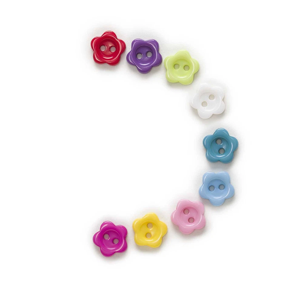 100pcs Flower Shape Resin Buttons for Sewing Scrapbooking Home Cloth Decor DIY - Image 4 of 4