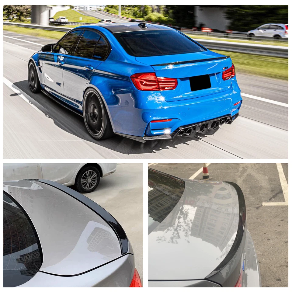 Spoiler traseiro Highkick asa asa brilho preto para 12-18 BMW 3 Series F30 M3 F80 - Imagem 2 de 4