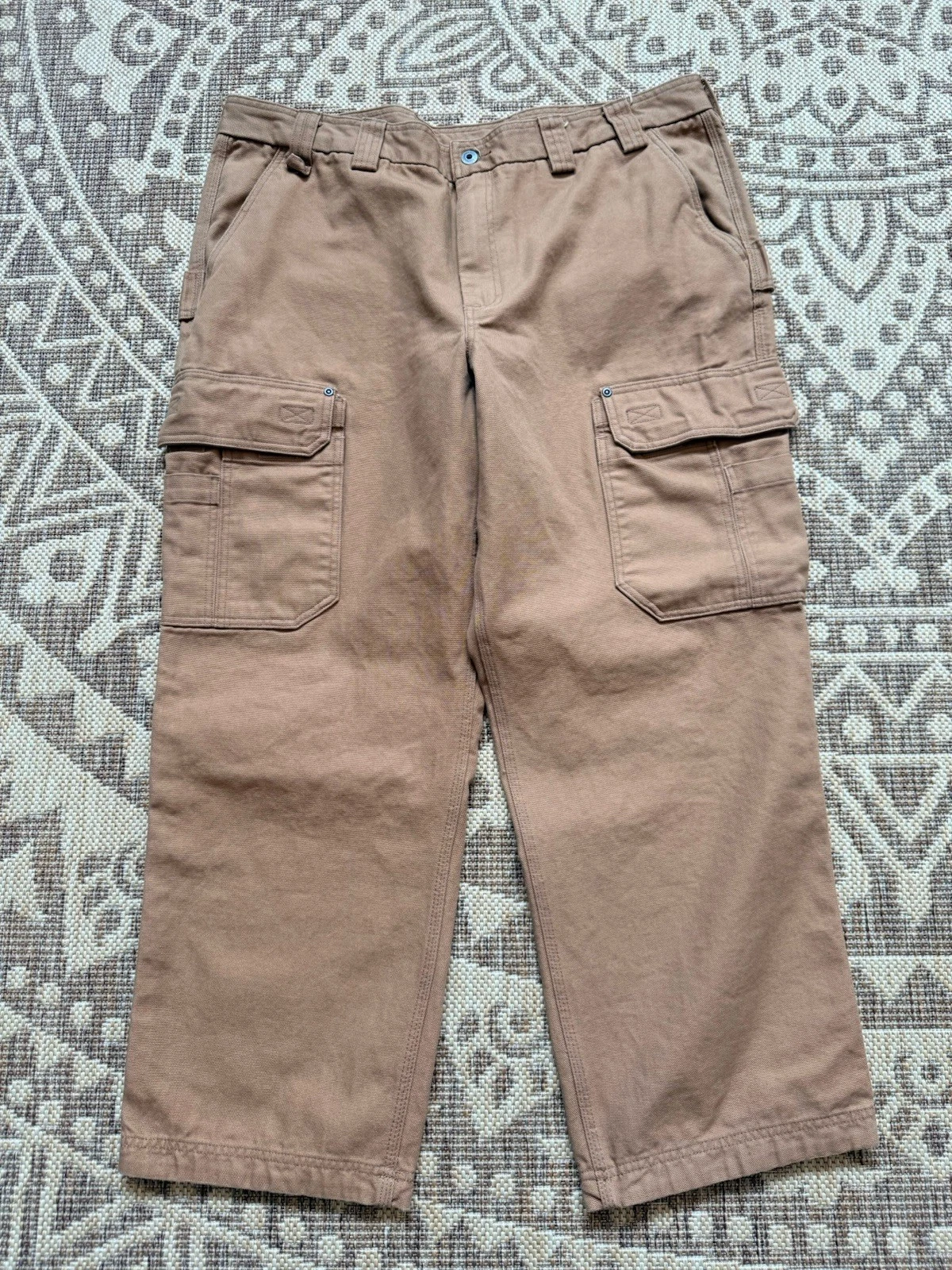 Duluth Relaxed Fit Canvas Cargo Work Pants Men's 41.5 x 29.5 (42 x 30 Tag) Brown