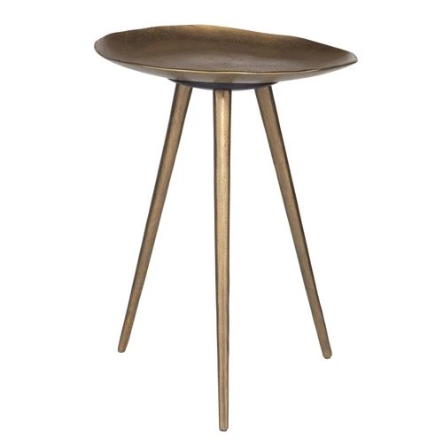 Uttermost 24938 Lily Pad 16" Diameter Aluminum Accent Table - Brass - Picture 3 of 5
