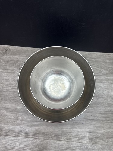 Sunbeam Mixmaster 12 Speed Mixer Stainless Mixing Bowl Rim Bottom Set of 2 - Picture 2 of 9