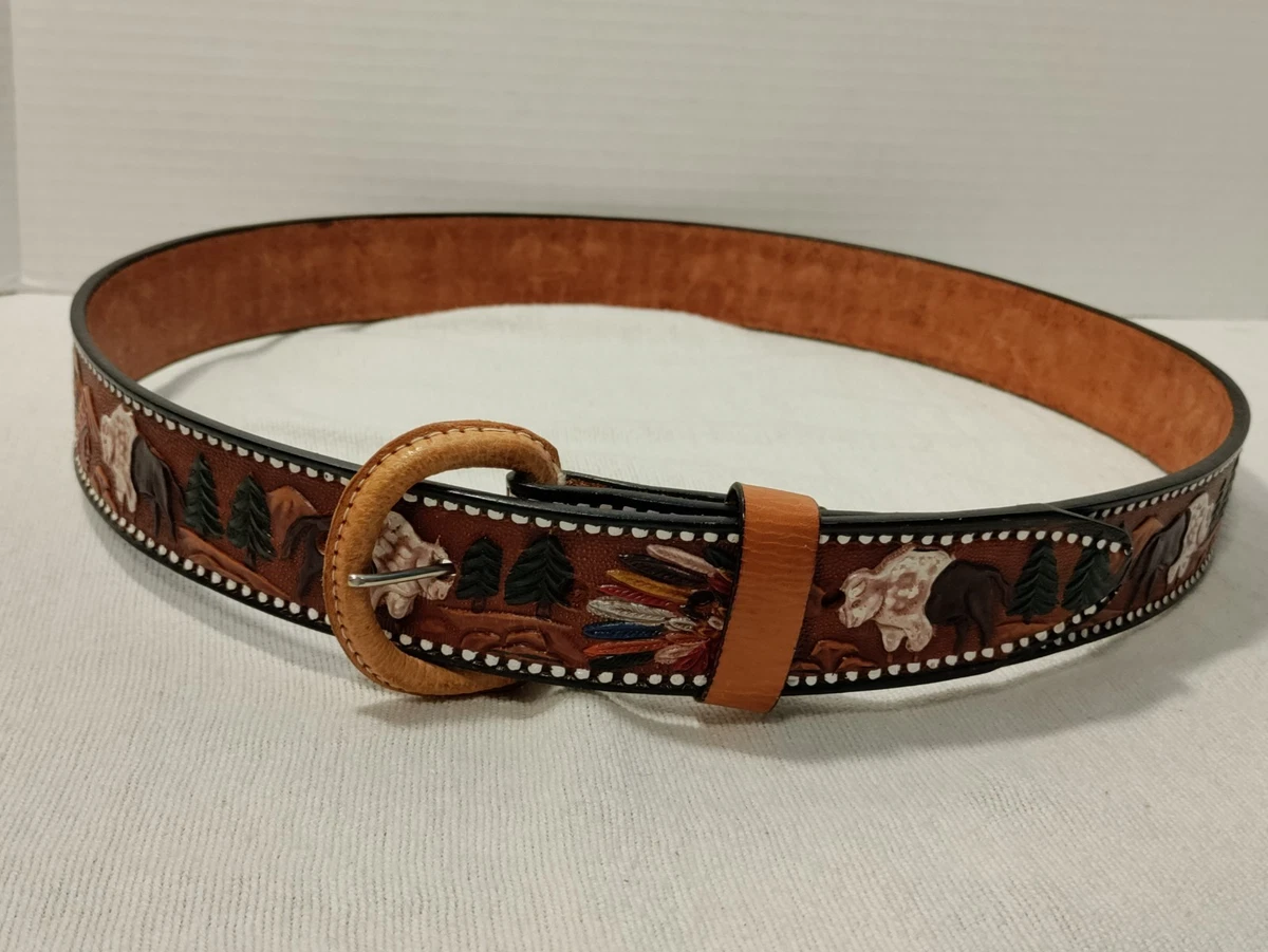Native American Leather Belt In Vintage Belts for sale | eBay