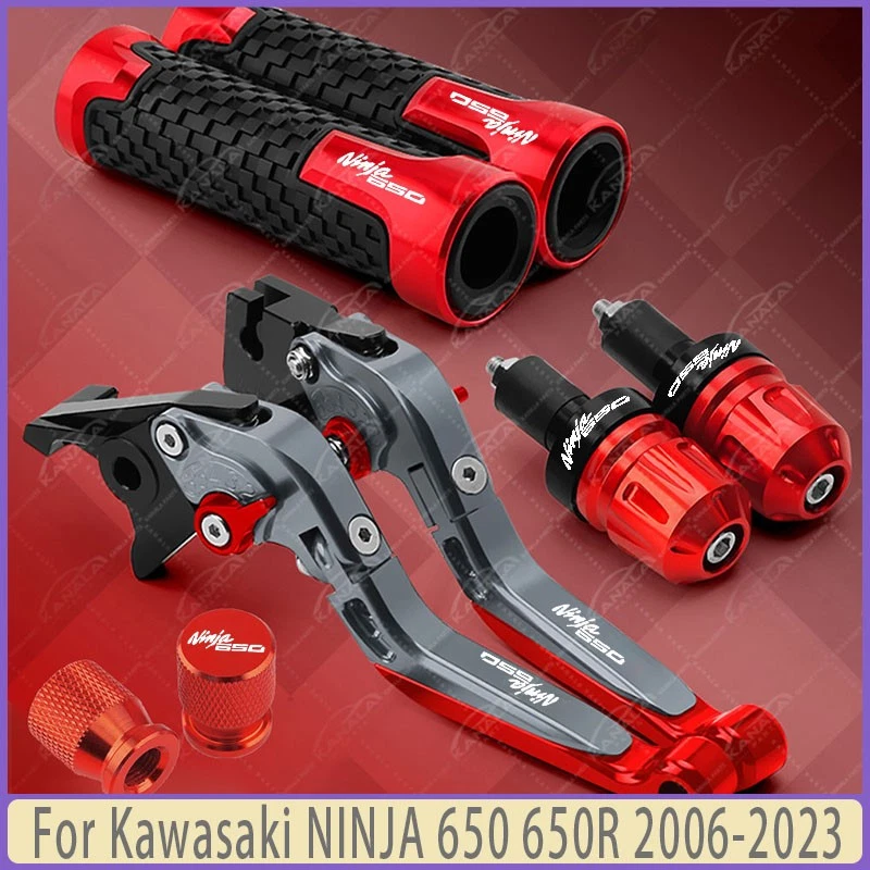 NEW Handle Grip Cap Brake Clutch Lever Set For Kawasaki NINJA 650 650R 2006-2023 Foto 4 de 4