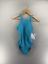 Athleta Girl High Neck One Piece Swimsuit Size XL/14 Green Nwt