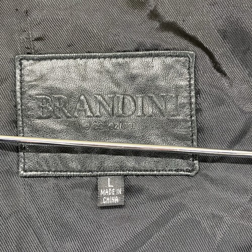 Chaqueta de cuero suave Brandini Le Collezioni para hombre - grande negra - piel de cordero usada en excelente estado - Imagen 4 de 18