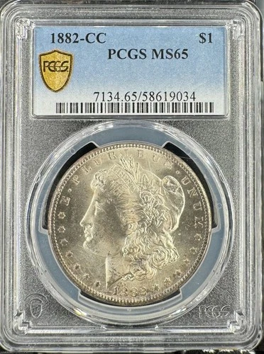 1882-CC $1 Morgan Silver Dollar Carson City, PCGS MS 65, #619034