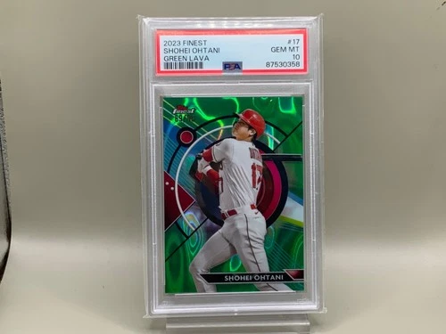 2023 Topps Finest - Shohei Ohtani #17 Green Lava Refractor 69/99 PSA 10