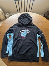 Nike NBA Miami Heat Hoodie Sweatshirt Pullover Mens Sz M Basketball Sports Logo
