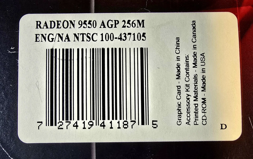 100-437105 ATI Radeon 9550 Video Card - Fan Broken Off - Image 2 of 4