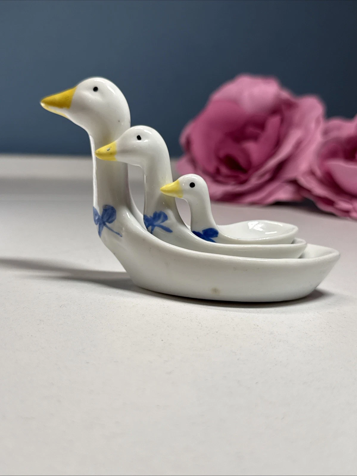 Vintage Ceramic Goose Measuring Spoons Set Of 3 Cottagecore
Opens in a new window or tab