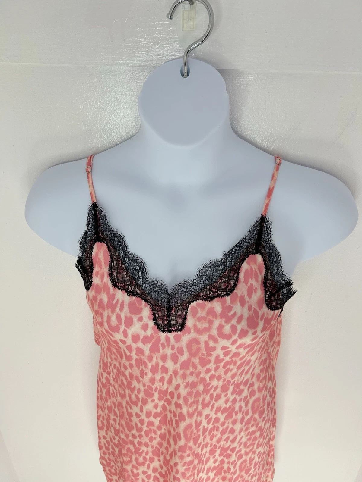 UNDERCOVER Abito slip cami Victorias Secret rosa Y2K leopardato stampa ghepardo taglia media
