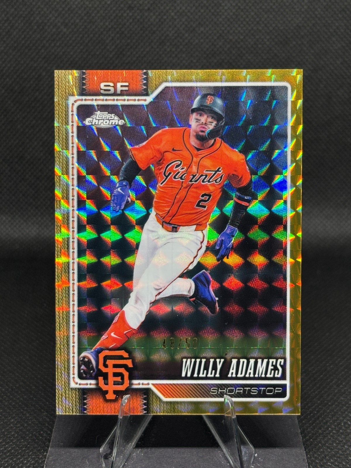Willy Adames 2026 Topps Chrome - Gold Geometric /50 #140 San Francisco Giants