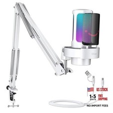 Gaming PC USB Microphone Kit - RGB Mic with Metal Boom A8TW-Boom Arm